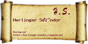 Herlinger Sándor névjegykártya